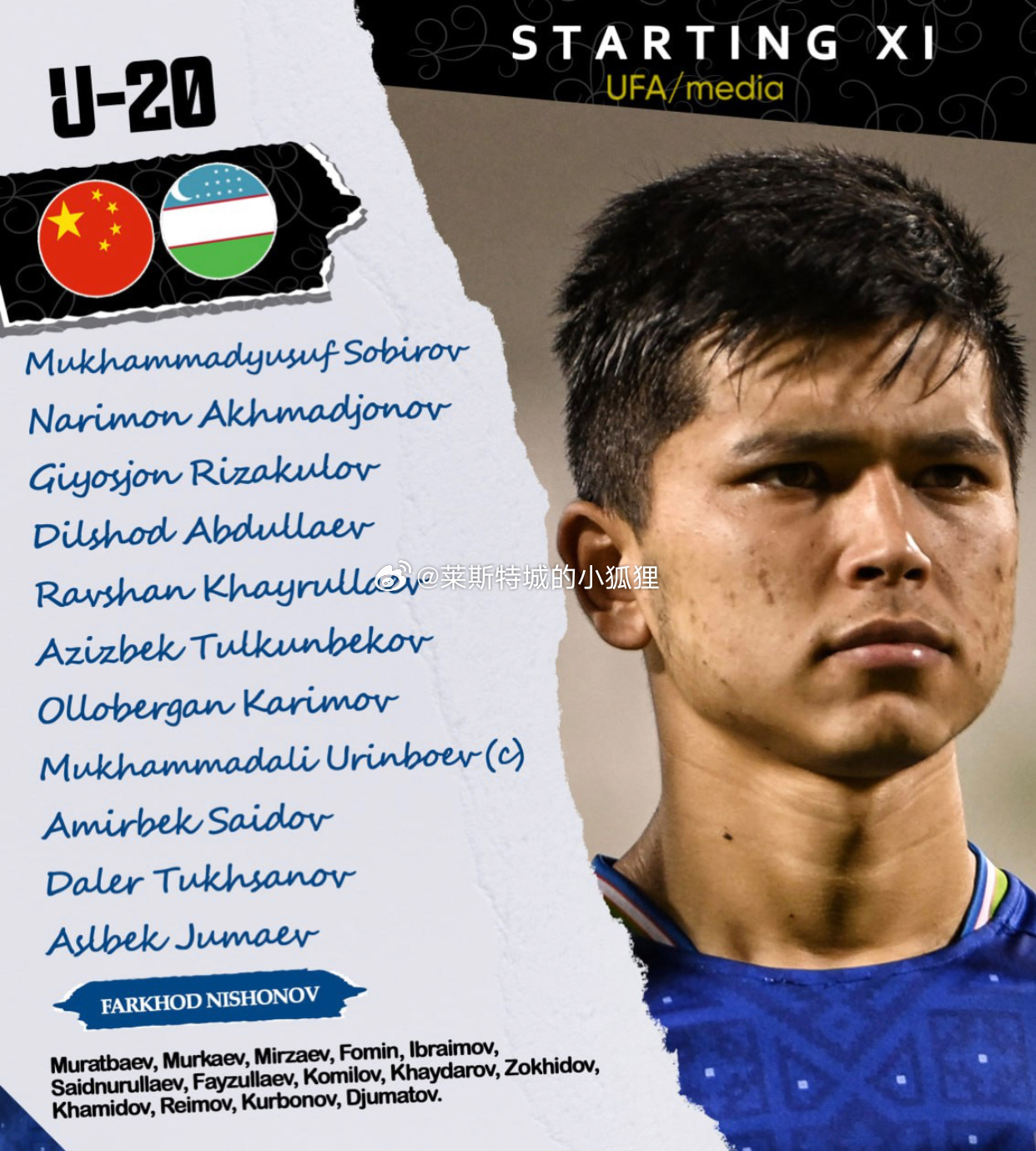  補(bǔ)時第2分鐘丟球！中國U20國青半場0-1落后烏茲別克斯坦U20