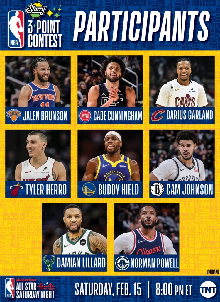  NBA全明星三分大賽名單：利拉德沖擊三連冠 希爾德、康寧漢姆在列