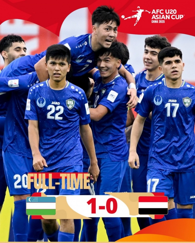  U20亞洲杯-烏茲別克斯坦1-0擊敗也門，奧林博耶夫頭球制勝