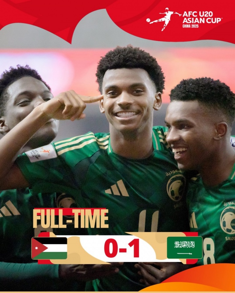  U20亞洲杯B組首輪，沙特隊1-0約旦隊收獲開門紅