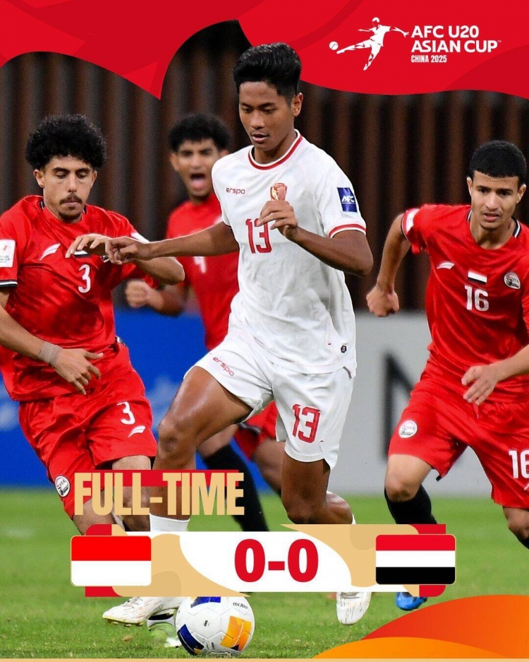  U20亞洲杯：印尼0-0戰(zhàn)平也門，兩隊分列C組第三、第四