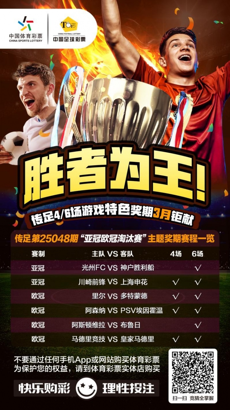  勝者為王！傳足特色獎(jiǎng)期第25048期聚焦亞冠歐冠淘汰賽